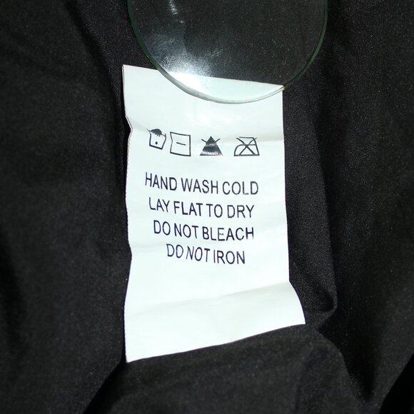 Sara Navon maxi dress black with geometric pattern 3/4 sleeves back zip sz Large - Picture 7 of 9